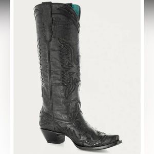 Size 6.5 Corral tall black cowboy boots style A4047
